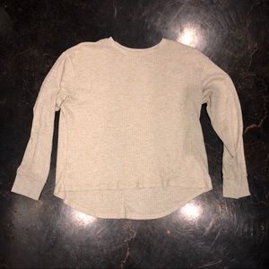 basic waffle nude top